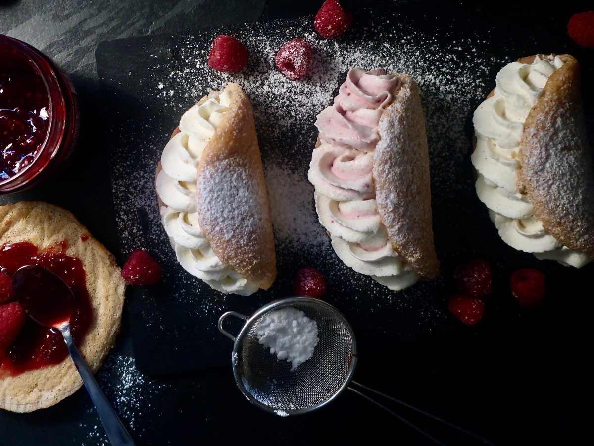 Himbeeren-Sahneomelettes